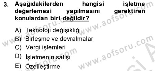 Menkul Kıymet Yatırımları Dersi 2014 - 2015 Yılı Tek Ders Sınav Soruları 3. Soru