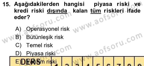 Menkul Kıymet Yatırımları Dersi 2015 - 2016 Yılı (Vize) Ara Sınav Soruları 15. Soru