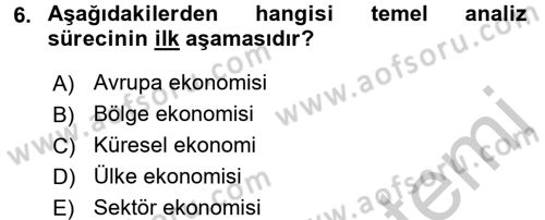 Menkul Kıymet Yatırımları Dersi 2016 - 2017 Yılı 3 Ders Sınav Soruları 6. Soru