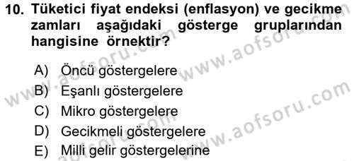 Menkul Kıymet Yatırımları Dersi 2016 - 2017 Yılı (Final) Dönem Sonu Sınav Soruları 10. Soru