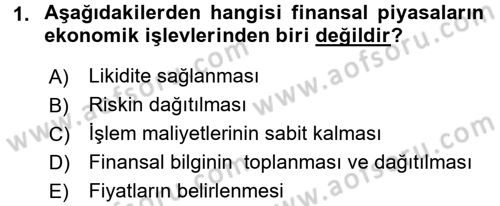 Menkul Kıymet Yatırımları Dersi 2017 - 2018 Yılı 3 Ders Sınav Soruları 1. Soru