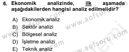 Menkul Kıymet Yatırımları Dersi 2017 - 2018 Yılı 3 Ders Sınav Soruları 6. Soru