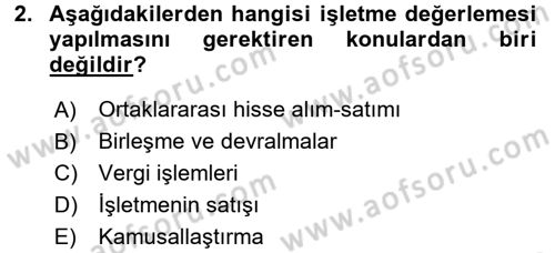 Menkul Kıymet Yatırımları Dersi 2017 - 2018 Yılı (Vize) Ara Sınav Soruları 2. Soru