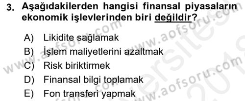 Menkul Kıymet Yatırımları Dersi 2017 - 2018 Yılı (Final) Dönem Sonu Sınav Soruları 3. Soru