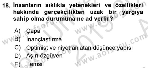 Menkul Kıymet Yatırımları Dersi Ara Sınavı Deneme Sınav Soruları 18. Soru