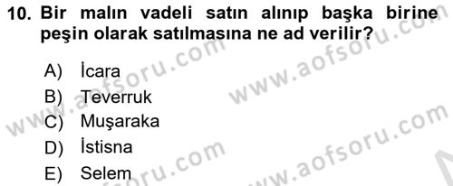 Menkul Kıymet Yatırımları Dersi 2019 - 2020 Yılı (Final) Dönem Sonu Sınav Soruları 10. Soru