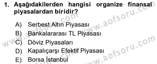 Menkul Kıymet Yatırımları Dersi 2020 - 2021 Yılı Yaz Okulu Sınav Soruları 1. Soru