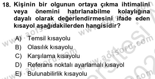 Menkul Kıymet Yatırımları Dersi 2022 - 2023 Yılı (Vize) Ara Sınav Soruları 18. Soru