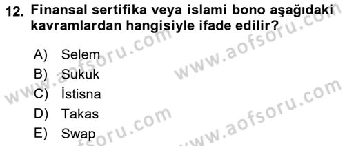 Menkul Kıymet Yatırımları Dersi 2023 - 2024 Yılı (Final) Dönem Sonu Sınav Soruları 12. Soru