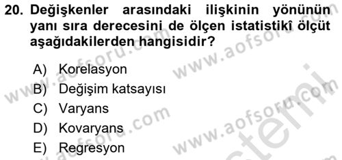 Menkul Kıymet Yatırımları Dersi 2023 - 2024 Yılı Yaz Okulu Sınav Soruları 20. Soru