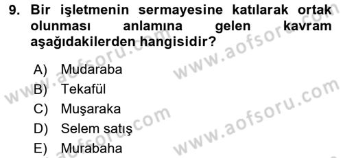 Menkul Kıymet Yatırımları Dersi 2023 - 2024 Yılı Yaz Okulu Sınav Soruları 9. Soru