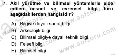 Menkul Kıymet Yatırımları Dersi Ara Sınavı Deneme Sınav Soruları 7. Soru