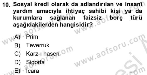 Menkul Kıymet Yatırımları Dersi 2024 - 2025 Yılı (Final) Dönem Sonu Sınav Soruları 10. Soru