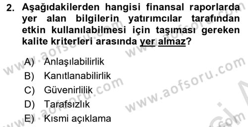 Menkul Kıymet Yatırımları Dersi 2024 - 2025 Yılı (Final) Dönem Sonu Sınav Soruları 2. Soru