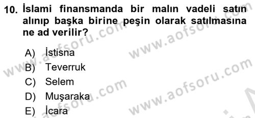 Menkul Kıymet Yatırımları Dersi 2024 - 2025 Yılı Yaz Okulu Sınav Soruları 10. Soru