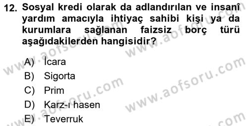 Menkul Kıymet Yatırımları Dersi 2024 - 2025 Yılı Yaz Okulu Sınav Soruları 12. Soru