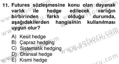 Türev Araçlar Dersi 2012 - 2013 Yılı (Vize) Ara Sınav Soruları 11. Soru