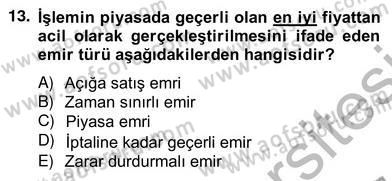 Türev Araçlar Dersi 2012 - 2013 Yılı (Vize) Ara Sınav Soruları 13. Soru