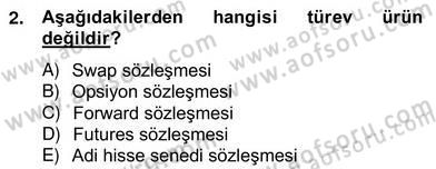 Türev Araçlar Dersi 2012 - 2013 Yılı (Vize) Ara Sınav Soruları 2. Soru
