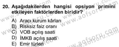 Türev Araçlar Dersi 2012 - 2013 Yılı (Vize) Ara Sınav Soruları 20. Soru