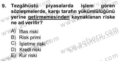 Türev Araçlar Dersi 2012 - 2013 Yılı (Vize) Ara Sınav Soruları 9. Soru