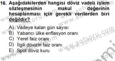 Türev Araçlar Dersi 2012 - 2013 Yılı (Final) Dönem Sonu Sınav Soruları 16. Soru