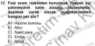 Türev Araçlar Dersi 2012 - 2013 Yılı (Final) Dönem Sonu Sınav Soruları 17. Soru