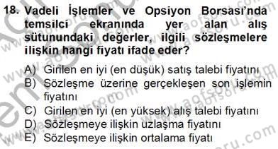 Türev Araçlar Dersi 2012 - 2013 Yılı (Final) Dönem Sonu Sınav Soruları 18. Soru