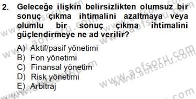 Türev Araçlar Dersi 2012 - 2013 Yılı (Final) Dönem Sonu Sınav Soruları 2. Soru