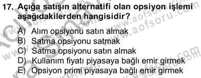 Türev Araçlar Dersi 2013 - 2014 Yılı (Vize) Ara Sınav Soruları 17. Soru