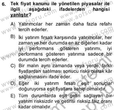 Türev Araçlar Dersi 2013 - 2014 Yılı (Vize) Ara Sınav Soruları 6. Soru