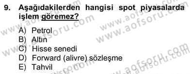 Türev Araçlar Dersi 2013 - 2014 Yılı (Vize) Ara Sınav Soruları 9. Soru