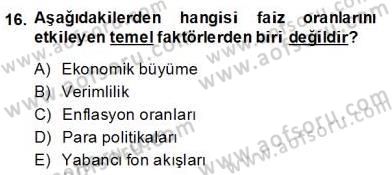 Türev Araçlar Dersi 2013 - 2014 Yılı (Final) Dönem Sonu Sınav Soruları 16. Soru