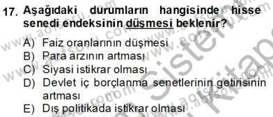 Türev Araçlar Dersi 2013 - 2014 Yılı (Final) Dönem Sonu Sınav Soruları 17. Soru