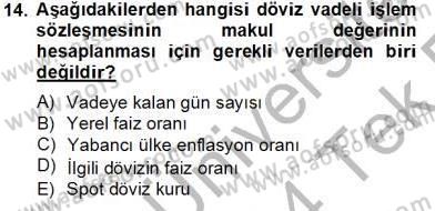 Türev Araçlar Dersi 2013 - 2014 Yılı Tek Ders Sınav Soruları 14. Soru