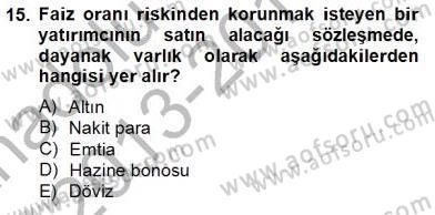 Türev Araçlar Dersi 2013 - 2014 Yılı Tek Ders Sınav Soruları 15. Soru