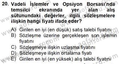 Türev Araçlar Dersi 2013 - 2014 Yılı Tek Ders Sınav Soruları 20. Soru