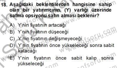 Türev Araçlar Dersi 2014 - 2015 Yılı (Vize) Ara Sınav Soruları 18. Soru