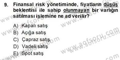 Türev Araçlar Dersi 2014 - 2015 Yılı (Vize) Ara Sınav Soruları 9. Soru