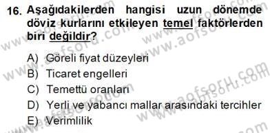 Türev Araçlar Dersi 2014 - 2015 Yılı (Final) Dönem Sonu Sınav Soruları 16. Soru