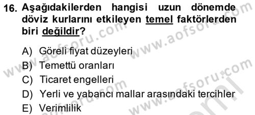 Türev Araçlar Dersi 2014 - 2015 Yılı Tek Ders Sınav Soruları 16. Soru