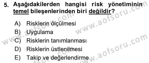 Türev Araçlar Dersi 2015 - 2016 Yılı (Vize) Ara Sınav Soruları 5. Soru
