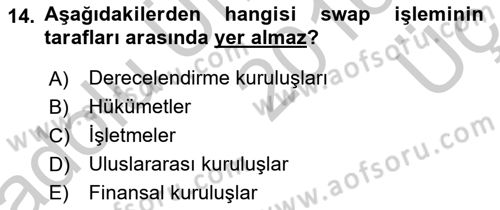 Türev Araçlar Dersi 2016 - 2017 Yılı 3 Ders Sınav Soruları 14. Soru