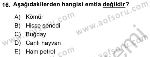 Türev Araçlar Dersi 2016 - 2017 Yılı 3 Ders Sınav Soruları 16. Soru
