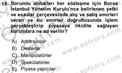Türev Araçlar Dersi 2016 - 2017 Yılı 3 Ders Sınav Soruları 18. Soru