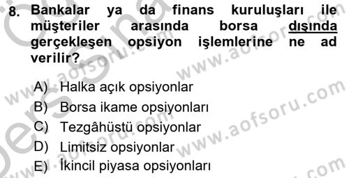 Türev Araçlar Dersi 2016 - 2017 Yılı 3 Ders Sınav Soruları 8. Soru