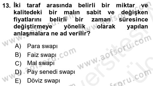 Türev Araçlar Dersi 2017 - 2018 Yılı 3 Ders Sınav Soruları 13. Soru