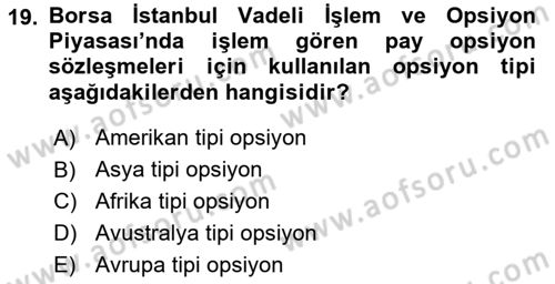 Türev Araçlar Dersi 2017 - 2018 Yılı 3 Ders Sınav Soruları 19. Soru