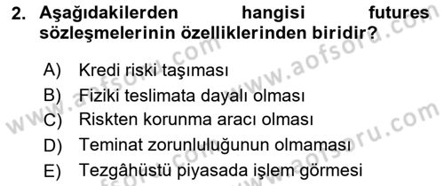 Türev Araçlar Dersi 2017 - 2018 Yılı 3 Ders Sınav Soruları 2. Soru