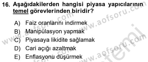 Türev Araçlar Dersi 2018 - 2019 Yılı 3 Ders Sınav Soruları 16. Soru